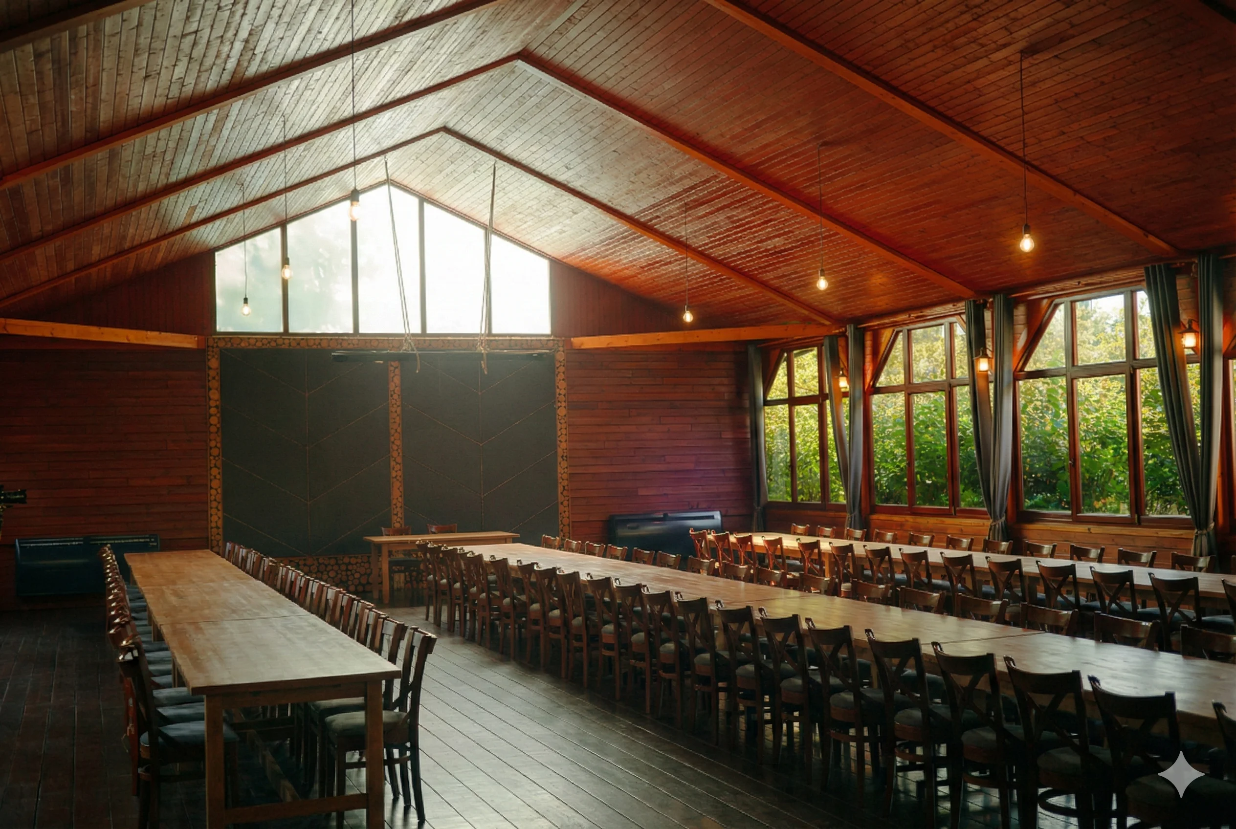 Sala weselna po dekoracji kwiatowej