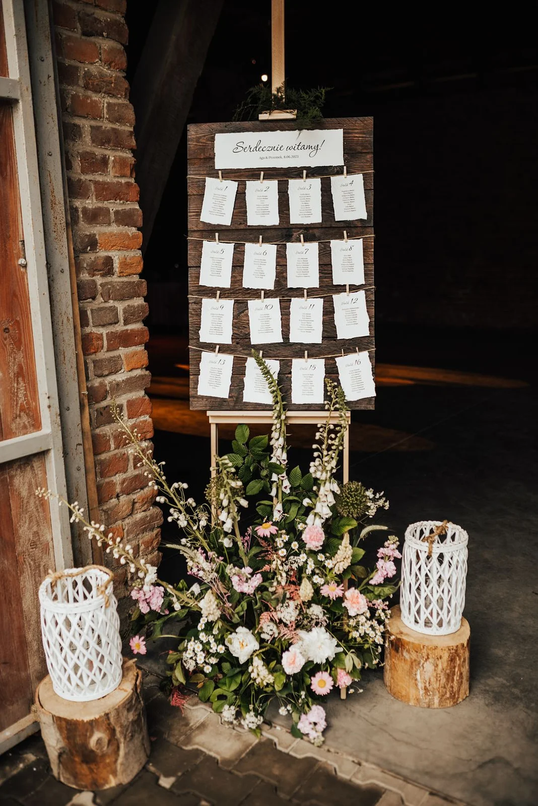 Tablica gości rustykalny styl